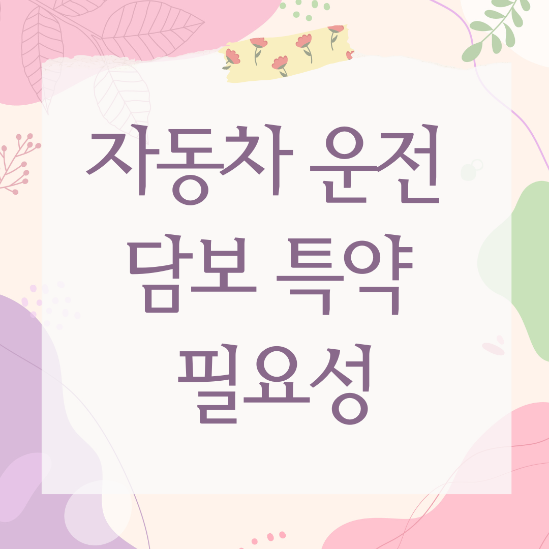자동차 운전 담보 특약 필요성