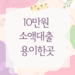 10만원 소액대출 용이한곳