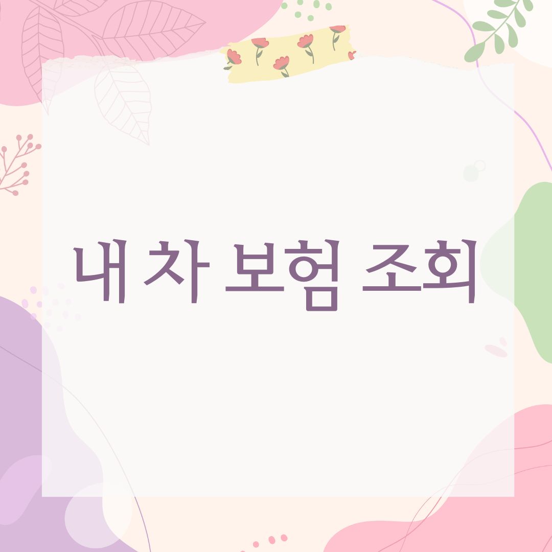 내 차 보험 조회