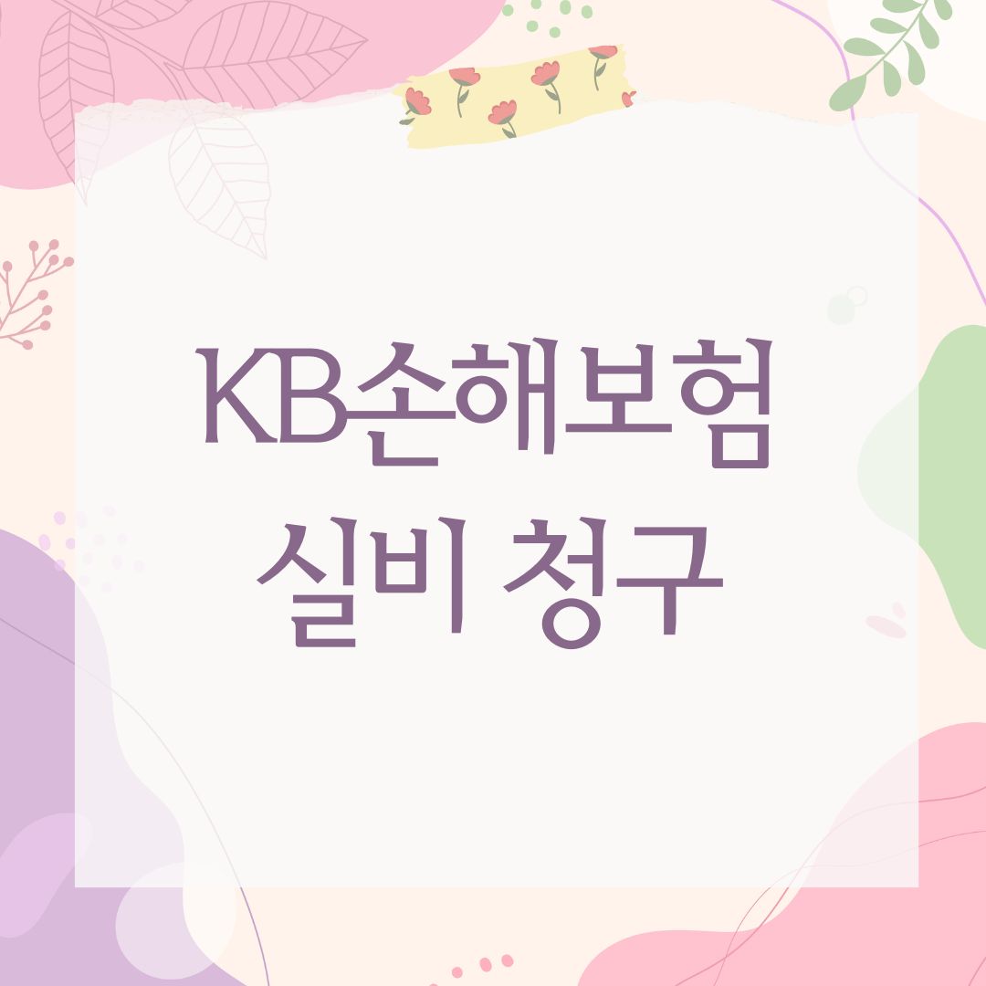 KB손해보험 실비 청구