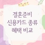 결혼준비 신용카드 종류 혜택 비교
