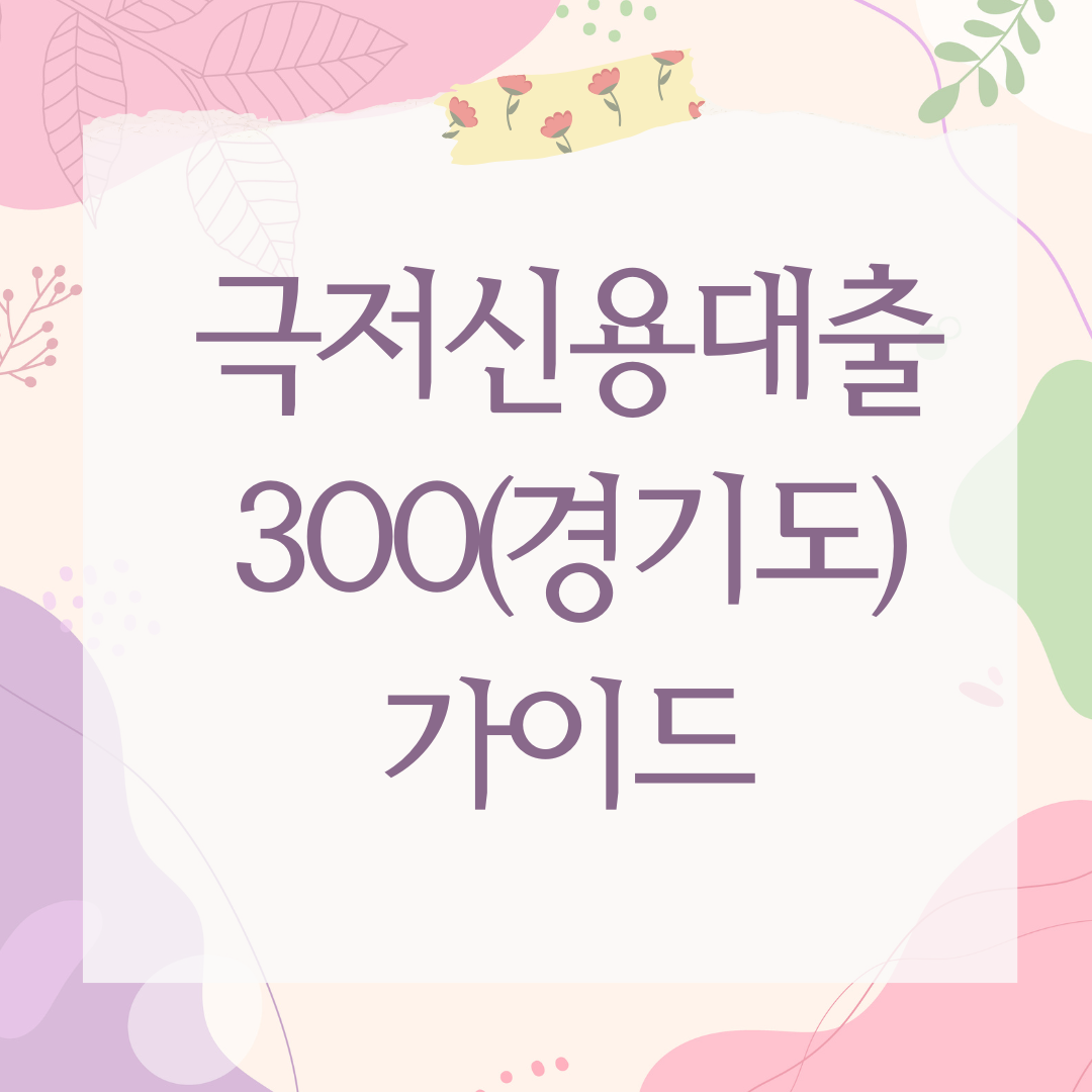극저신용대출 300(경기도)