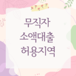 무직자 소액대출 허용지역