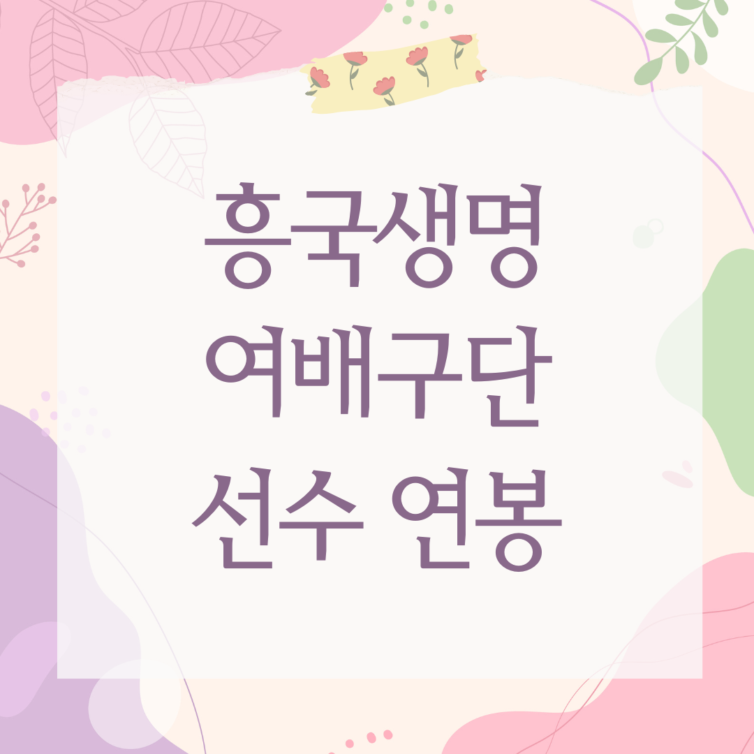 흥국생명 여배구단 선수 연봉