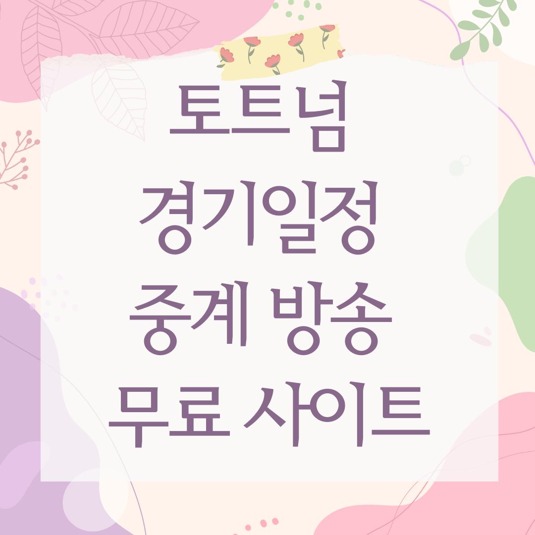 토트넘 경기일정 중계 방송 무료 사이트