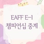 EAFF E-1 챔피언십 중계