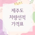 제주도 차량선적 가격표