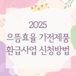 2025 으뜸효율 가전제품 환급사업 신청방법