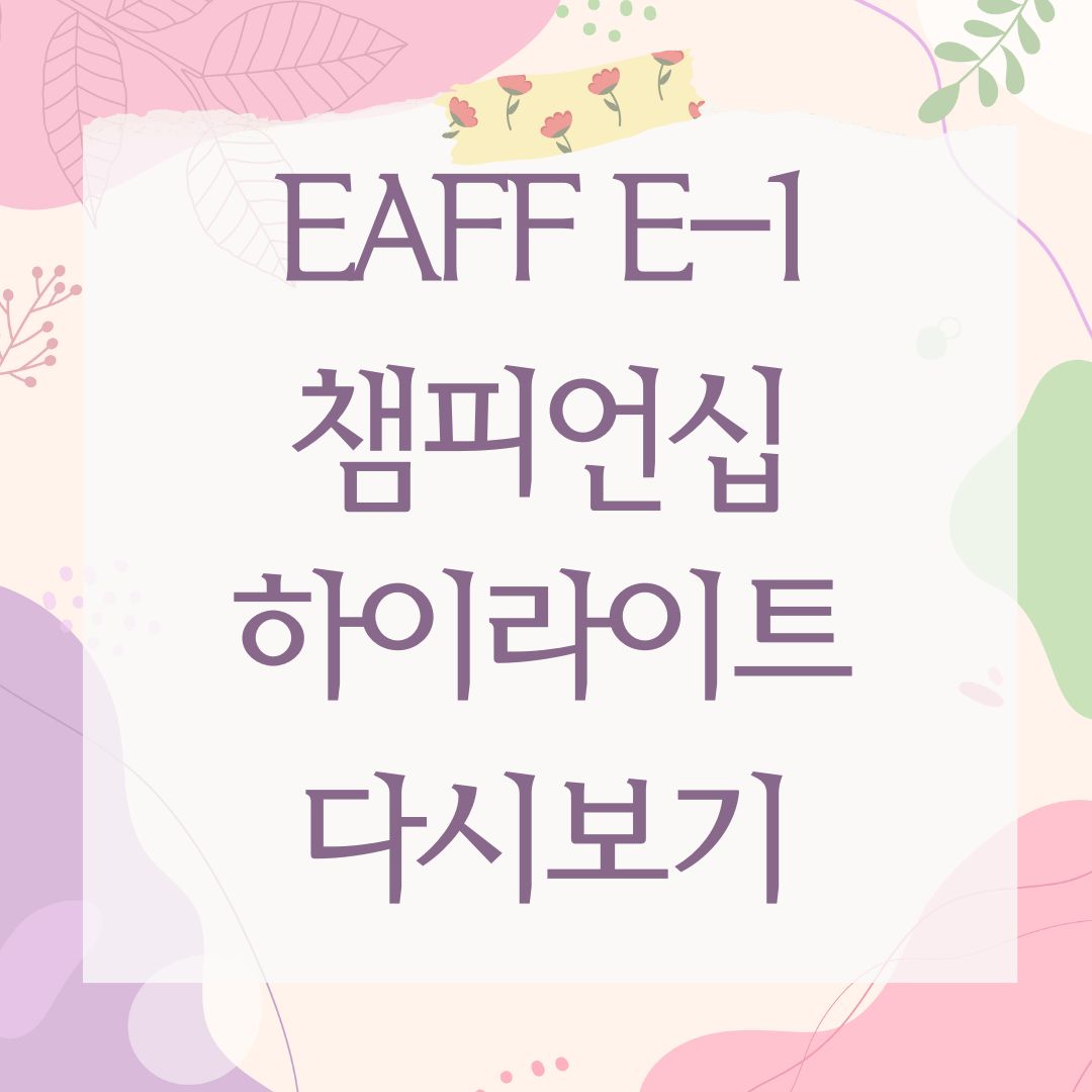 EAFF E-1 챔피언십 하이라이트 다시보기
