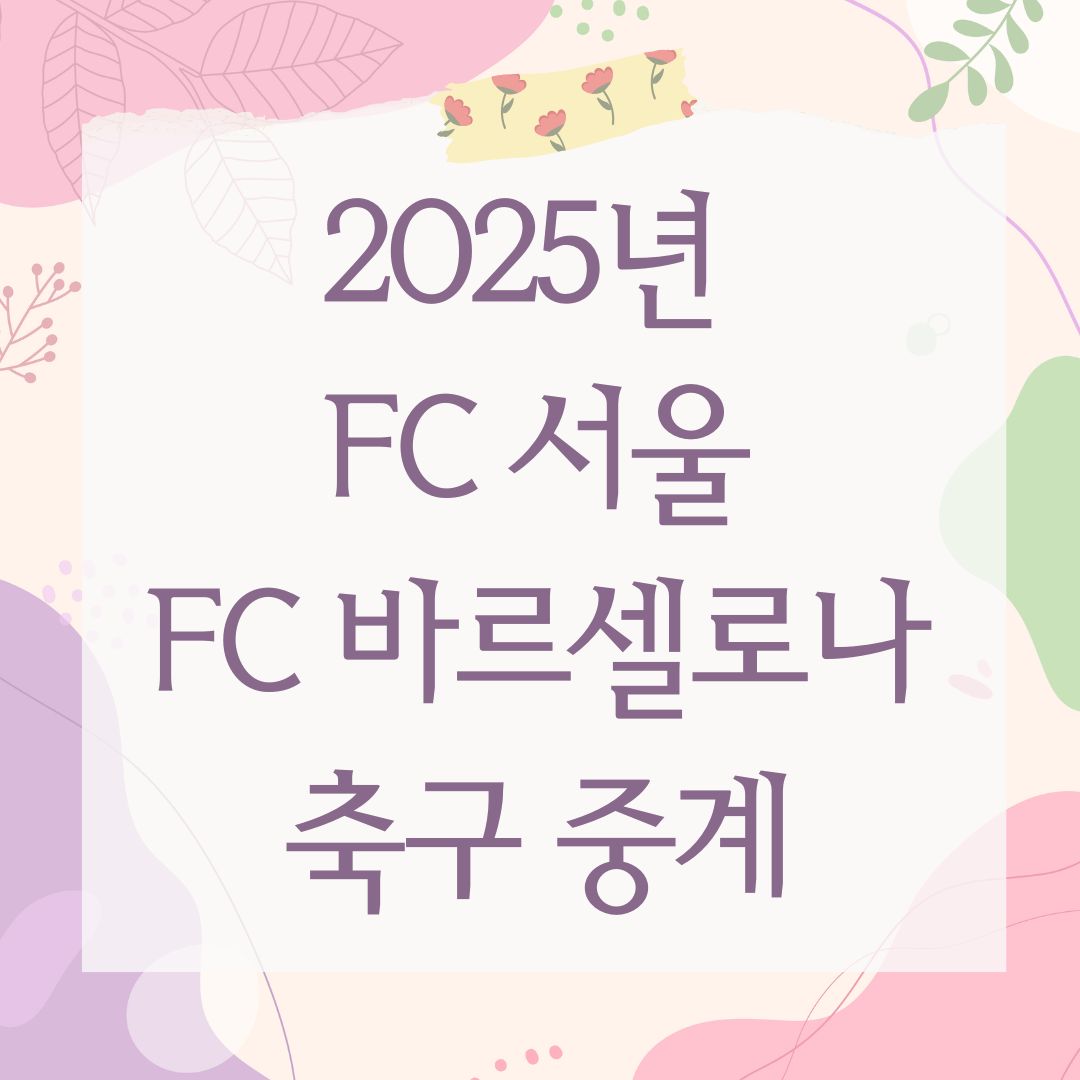 2025년 FC 서울 FC 바르셀로나 축구 중계