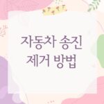 자동차 송진 제거 방법
