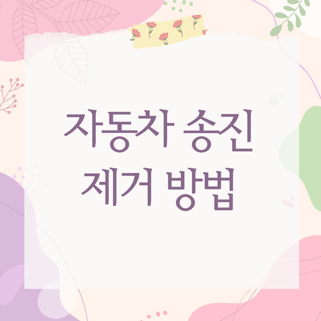 자동차 송진 제거 방법