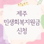 제주 민생회복지원금 신청