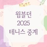 윔블던 2025 테니스 중계