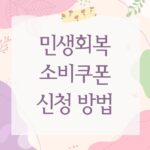 민생회복 소비쿠폰 신청 방법