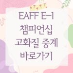 EAFF E-1 챔피언십 고화질 중계 바로가기