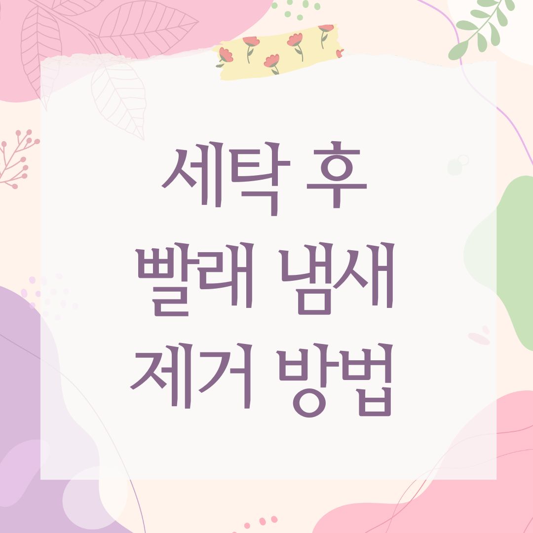 세탁 후 빨래 냄새 제거 방법