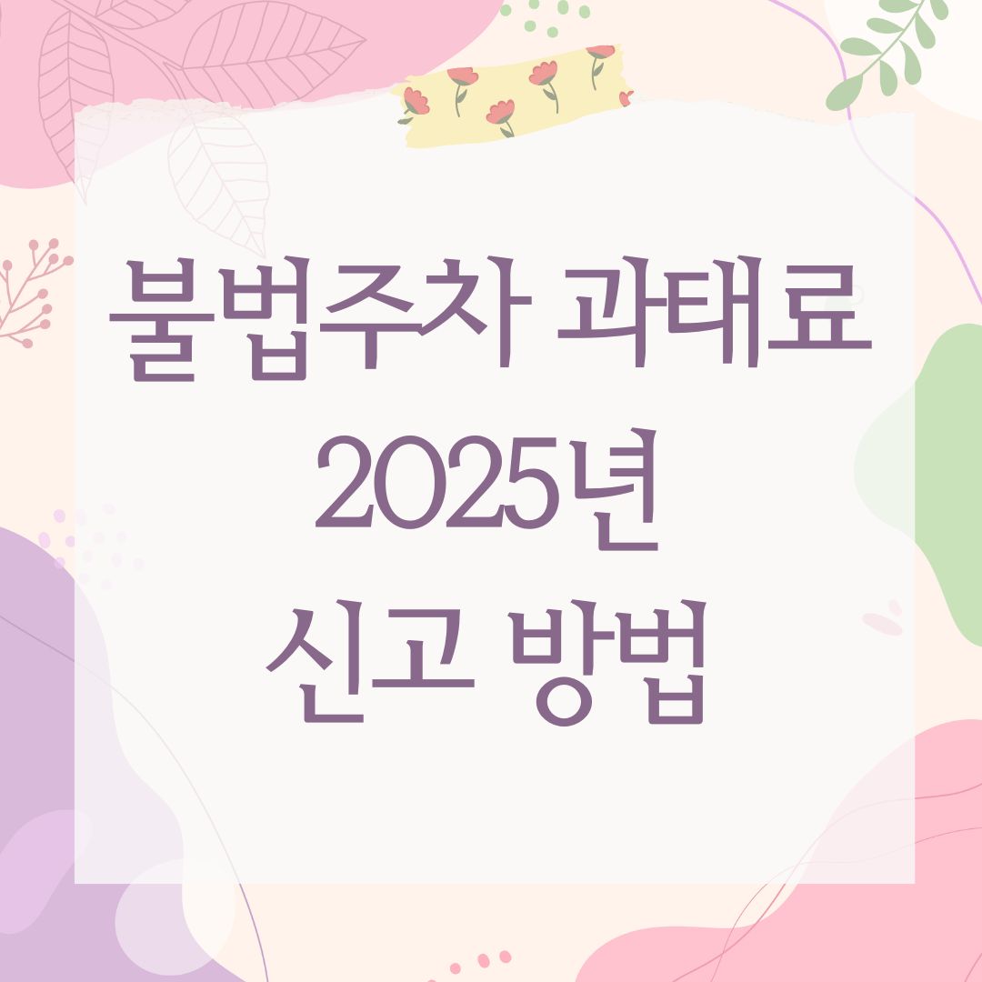 불법주차 과태료 2025년 신고 방법