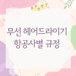 무선 헤어드라이기 항공사별 규정